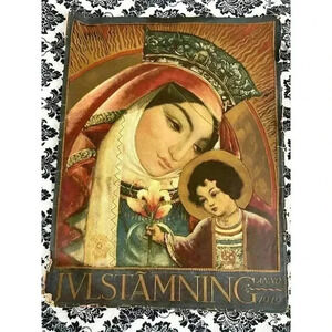 RARE Swedish Art Large Handmade Book 1919 Antique Artwork Reprints Cover